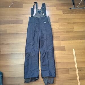 Men's Vintage 90's Edelweiss Dark Gray Insulated Ski Bibs Winter Snow Pants Sz M